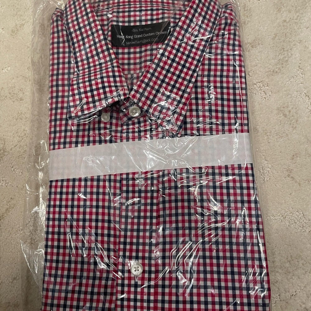 Men's Red and Blue Checkered Shirt